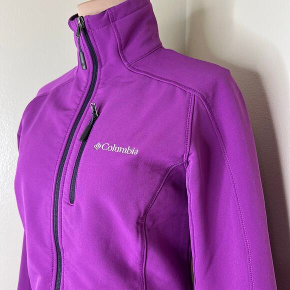 Columbia Jacket Small Womens Purple Wind & Water Resistant Fleece Lined Full Zip - Picture 4 of 9
